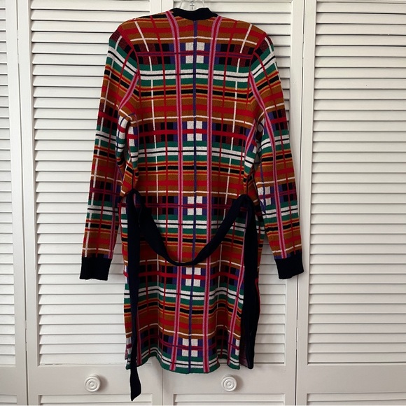 Moth by Anthropologie Williston plaid cardigan multicolor with belt size S - Picture 7 of 9